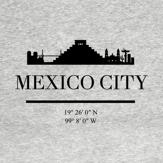MEXICO CITY MEXICO BLACK SILHOUETTE SKYLINE ART by deificusArt